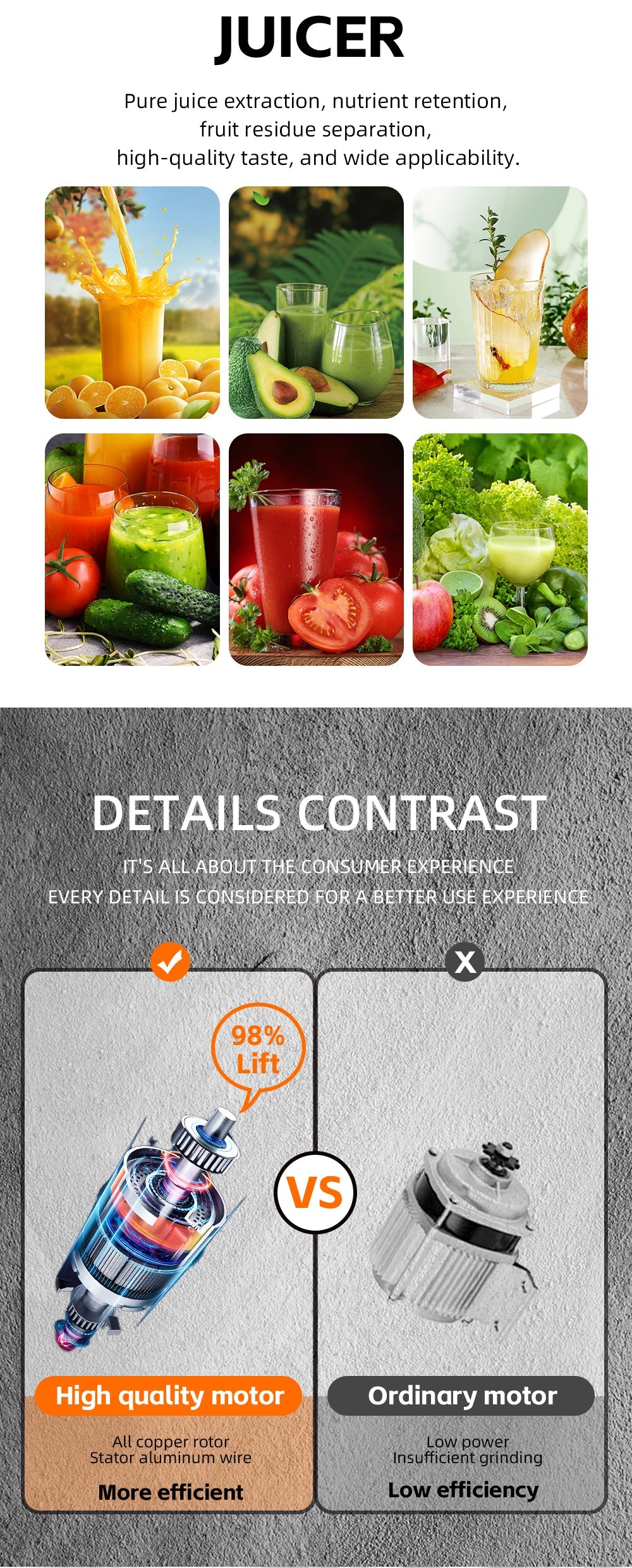 Blender Multifuncțional 2 în 1 HALEY 800W, 4 Viteze, 1L, Măcinător de Cafea, Capacitate Suc 500ml, Design Compact